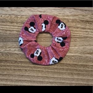 Heather Red Mickey Mouse Knit Hair Scrunchie New‎